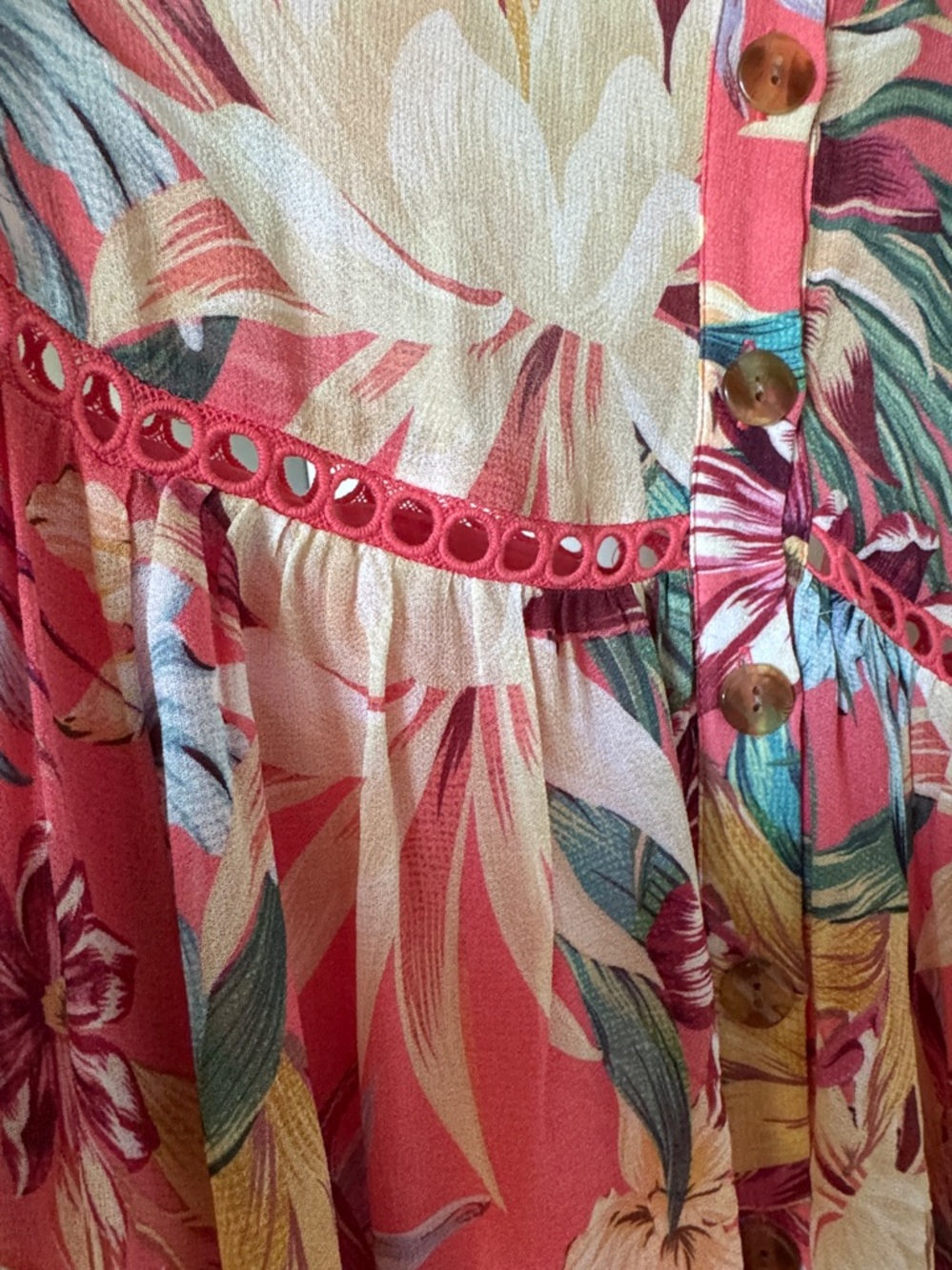 Farm Rio Lotus Floral Halter Maxi Dress NWT Size M Flowy Resort Vacay Tropical - Picture 14 of 15